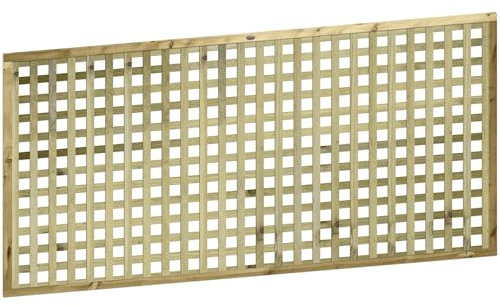 Urban Square 6x3ft (W: 6ft x H: 3ft) Fully Framed Smooth-Planed Modern Decorative Pressure-Treated Trellis Panel Thick/Strong Laths 45mm Holes Width 1828mm x Height: 900mm