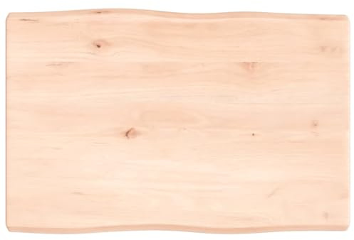 vidaXL Bordsskiva 60x40x(2-4) cm obehandlad massiv ek levande kant, träskiva, bordsskiva i återvunnet trä