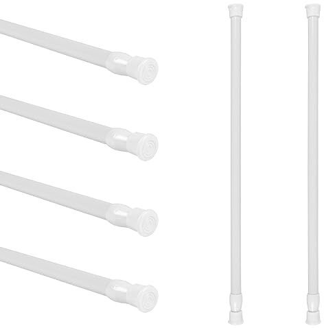 HASUDEI 6PCS Bastoni Tende a Pressione 40-70CM Asta per Tende Estensibile Senza Foratura Asta Regolabile per Tende Allungabile per Finestre Soggiorno Negozio Armadio