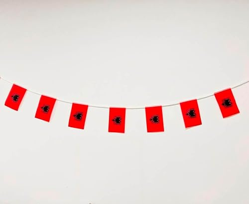 Pandiui23 Albanien Fahne 40 Stück 14x21 cm Albanien Fahne Albanien Girlande Albanien Flaggen Nationalflagge Europäische Flaggen