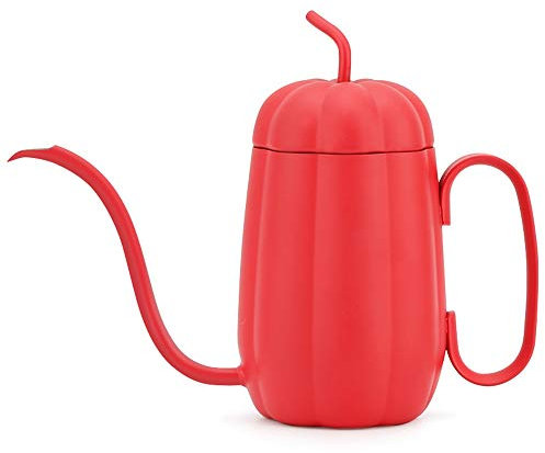 OQHAIR Cafetera de Acero Inoxidable de 0.236 in para Verter sobre hervidor de Agua, Uso doméstico, Multicolor con Forma de Calabaza, 15.2 FL oz, cafetera de Acero Inoxidable (Color: Negro