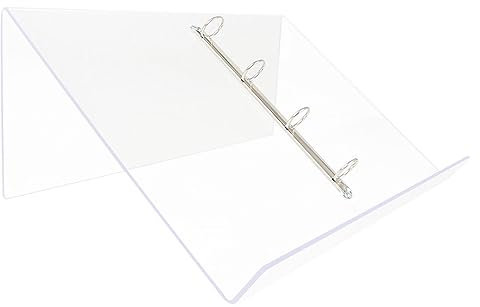 Danieli - Leggio Porta Libri in Acrilico Trasparente da Tavolo - Espositore per Libri A4 (Con Anelli)