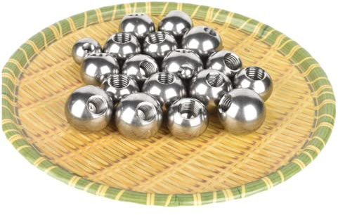 ELEGAM Edelstahl-Stahlkugel mit Gewinde, Gewindeeinsätze, M2-gebohrte Stahlkugel mit Gewinde, Rundmutter, Durchmesser 5–20 mm, Halbloch-Gewindekugel, 9 mm x M2 [8 Stück] (Color : 5mm*M2[20pcs])