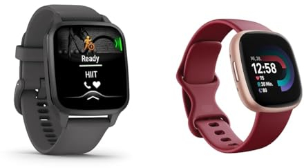 Garmin Venu Sq 2 - GPS-Fitness-Smartwatch mit 1 & Fitbit Versa 4 by Google – Smartwatch Damen/Herren – Fitness-Tracker mit integriertem GPS und Telefonfunktion