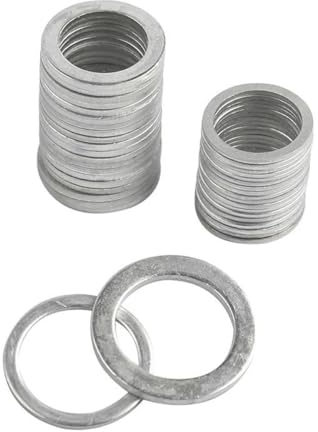 20 Stück M6-M26 Aluminium-Unterlegscheiben, Dichtung, flache Metall-Unterlegscheibe, Dichtungsstopfen, Öldichtringe, Dichtungen, Verschluss, 10 x 14 x 1 mm-14 x 18 x 1 mm