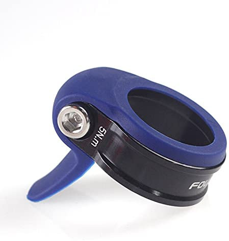 ZoRHac Fahrradsattelklemme, Sattelklemme, Fahrradsattelklemme Sattelstützenklemme mit Gummibefestigung 31,8 mm 34,9 mm for 27,2 mm 31,6 mm Wasserdichtes Fahrradzubehör(Blue)