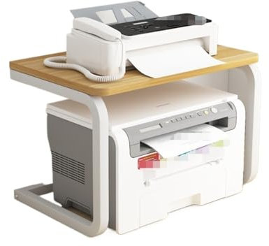 FENGJISUN DruckerstäNder Druckertisch 2-stufiger Druckerständer, Desktop-Druckerregal, Lagerregal Für Büro-Faxgerät-Scanner Druckerschrank(White)