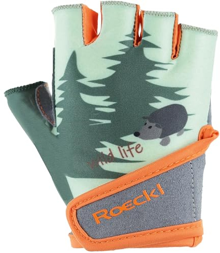Roeckl Turgi Kinder Fahrrad Handschuhe kurz grün/orange 2025: Größe: 5