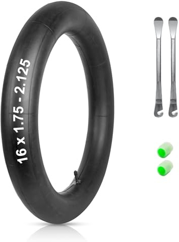 YEHOLDING 16x1.75-2.125 - Cámara para bicicleta infantil, neumáticos de 16 pulgadas con válvula recta, manguera para cochecito o remolque de bicicleta, cámara de bicicleta de 16 x 1,75 cm, 2 palancas