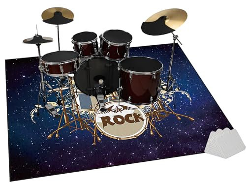 Schlagzeugteppich Professionelles Rutschfeste Trommel Teppiche Drum Teppich rechteckiges Elektronisches Jazz Schlagzeug Kit für Bass Drum Snare Drum und andere Instrumente Teppich 200 x 160 cm