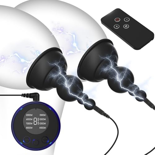 BDSMSEX Electric Nipple Sucker Toy – USB Rechargeable Nipple Vibrator with 19 Intensities, 8 Modes, Silicone Nipple Clamps & Stimulator, Perfect for Couples & Kinky Play, Adult Sex Toy