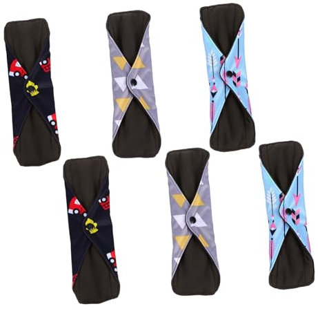 WRITWAA Toallas Sanitarias De Tela Reutilizables 6 Piezas, Compresas Menstruales Absorbentes Doble Broche, Protección Femenina Para Período, Uso Diario y Portátil, Cuidado Íntimo Mujer