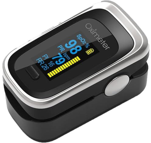 FUELIX Oxymetre De Doigt Professionnel Oxymètre Saturomètre Appareil De Mesure Mesure La Fréquence D'impulsion De Saturation en Oxygène avec Écran OLED pour Usage Domestique Et Extérieur B