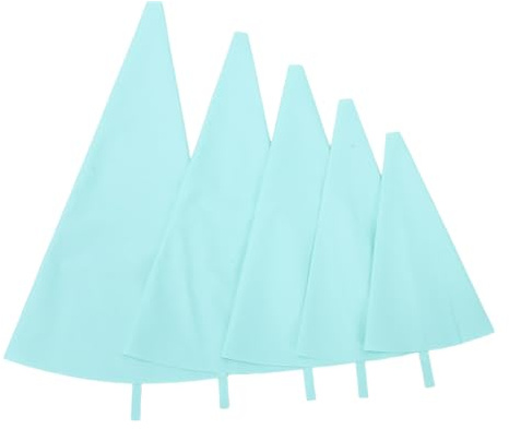 NUOBESTY 5 pezzi Poche in Silicone Riutilizzabili per Decorazione Torte Sacchetti Flessibili per Glassa Biscotti e Cupcake Accessori da Forno Compatibili con Beccucci Metallico