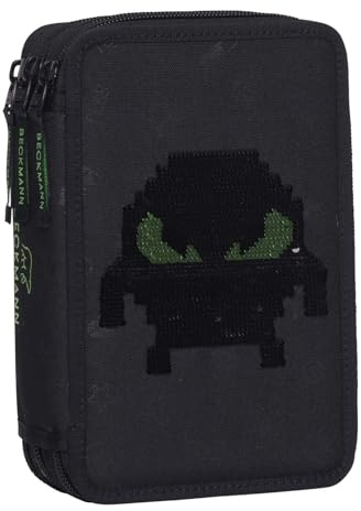 Beckmann Federmäppchen 3-Fold Pencil Case Pixel schwarz