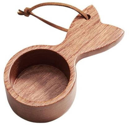 Wodsty Wooden Coffee Measuring Scoop 10g Capacity for Coffee Tea Sugar Spices, Fishtail Design Kitchen Measuring Spoon, Natural Wood Tableware
