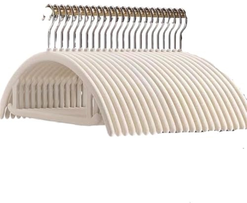 Grucce per abiti Gruccia for abiti in peluche, semicircolare, anti-spalla, angolare, organizer for la casa, senza cuciture(Off white 50pcs)