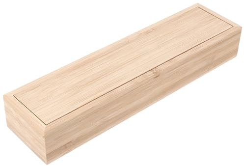 CONGARTENO Boîte de Rangement pour Couteaux, Surface Lisse, Organisateur Cuisine Élégant Couvercle Coulissant Khaki