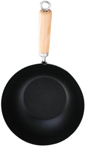 Housoutil Padella Antiaderente in Acciaio Inox 22 CM senza Rivestimento Mini Wok per Friggere Uova e Rosolare Carne Pentola Compatta per Fornelli a Gas e Uso in Campeggio per Piccole