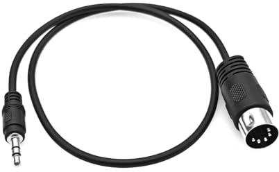 JZK 50CM 5 Pin DIN to 3.5 mm stereo jack plug audio adapter cable, Din male to TRS 3.5mm male connection cable, AUX audio cord for Hi-Fi amplifier, CD player