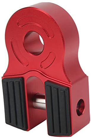 Aumotop Soporte de Grillete de Cabrestante, Carga Fuerte 30000 Libras para Camioneta ATV, Anillo en D Grillete Suave, Universal (Rojo)