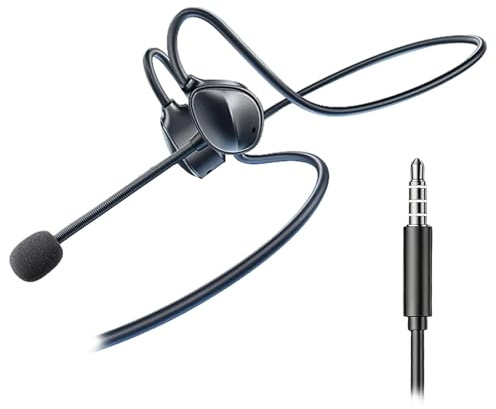 fesoklaf Trådbundna öppna öronhörlurar med mikrofon in-line kontroll luftledning hörlurar halsband USB trådbundet stereo spelheadset brusreducering för callcenter arbete kontor spel live streaming
