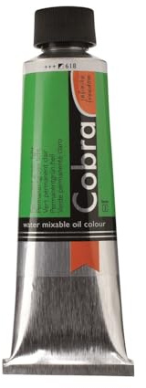 Cobra Talens wassermischbare Ölfarben, 40 ml, 618 Permanent Grün Hell