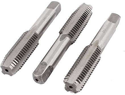 sourcing map 3pcs Taraud M14 diamètre de coupe 4 cannelures HSS tige ronde | Machine à filetage métrique