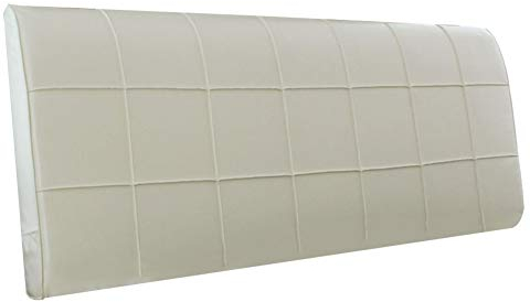 HAIPENG Rückenlehne Bett Kissen Ohne Kopfteil Nachttisch Abdeckung Leder Weich Gepolstert Lendenwirbelsäule Pads Kopfstütze, 5 Farben (Farbe : Cremeweiß, größe : 200x8x58cm)