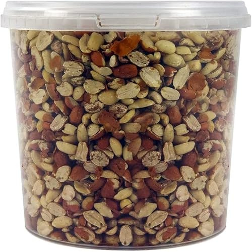 SQUAWK Split Peanuts | Premium Quality Fresh Feed | Garden Wild Bird Nut Food | Aflatoxin Free Mix | Protein Rich, High in Energy Mixture | Contains Nutritious Vitamins and Essential Oils (5L Tub)