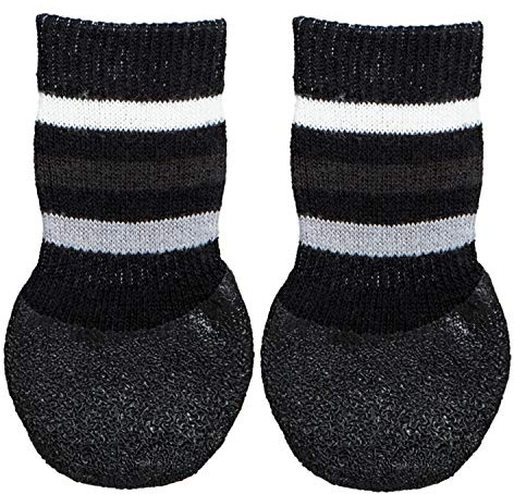 TRIXIE Anti-Rutsch Hundesocken, schwarz Gr. L–XL – 2 Stück für Glatte Böden | Sorgt für rutschfesten, sicheren Halt – auch als Wundschutz geeignet, angenehm leicht zu tragen im Alltag