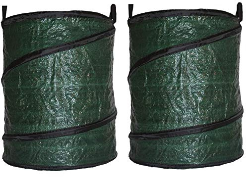 SPARES2GO Collapsible Garden Waste Removal Heavy Duty Bag with Handles - 90 Litre (Pack of 2 Bags)