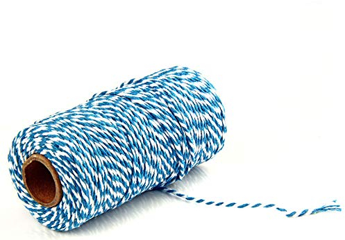TOKYMOON Baumwollgarn Makramee Garn 2 mm x 100 m Baumwollkordel Strickarbeiten Kettgarn Baumwollschnur für DIY Handwerk Basteln Wand Aufhängung Pflanze Aufhänger Farbe Baumwollgarn (Rot blau/weiß)
