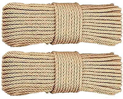 100M Dick Natürliche Hanfschnur, Hanfseil, Jute Seil Jute-Schnur Jutekordel 8MM Dick Sisal Tau, Jute Hanfseil, 4Ply Dicke Jutekordel Für Camping, Garten Und Dekorieren ( Color : A , Size : 4mm-100m )