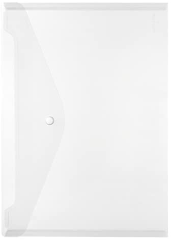 Herlitz 10657930 Dokumententasche A4 mit Druckknopfverschluss, 12 Stück, farblos