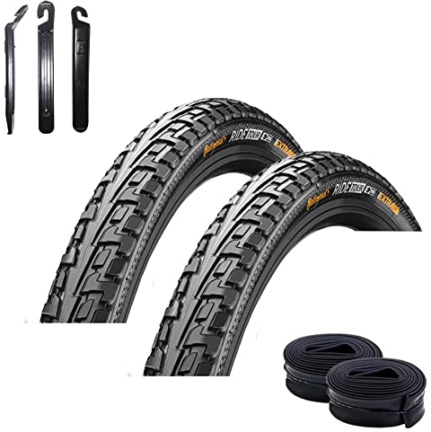 2 x Continental Ride Tour Reflex Pannenschutz E-25 Decke 42-622 (28 x 1,60) + 2 passende DV Schläuche inkl. 3 Reifenheber