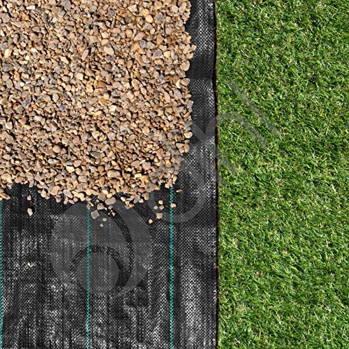 Dihl 2M x 5M Ground Fabric Landscape Garden Weed Control Membrane, Heavy Duty, 100gsm, Black, 107 Square Feet