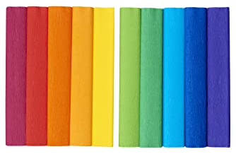 Volangpapper 25x200 cm TOP-2000 Creatinio mix i regnbågsfärger förpackning 10 stycken