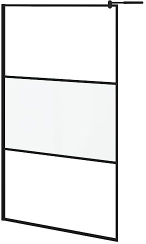 Paroi de douche 115x195 cm Verre ESG dépoli Noir