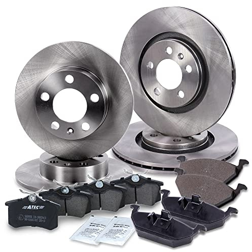 ATEC GERMANY Juego de frenos incl. discos de freno delanteros Ø 280 mm ventilados + traseros Ø 230 mm completos + pastillas de freno delanteras y traseras