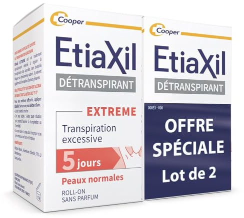 Etiaxil détranspirant traitement transpiration excessive lot de 2x15ml