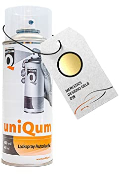 uniQum Autolack Spraydose fürs Auto für MERCEDES DESIGNO GELB 018 Autolack Reparatur 400 ml