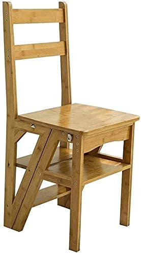 LEOSXA Marchepied en Bois, escabeau escabeaux Multifonction Domestique échelle Pliable Chaise de créativité Vintage escabeau en Bois Massif escabeau