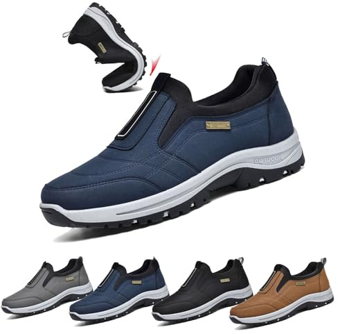 Scarpe da Passeggio Ortopediche for Uomo Superficie Resistente all'Usura,Eccellente Supporto dell'Arco Plantare,Corsa Antiscivolo e Leggera,Viaggio(Blue,45EU/275mm)