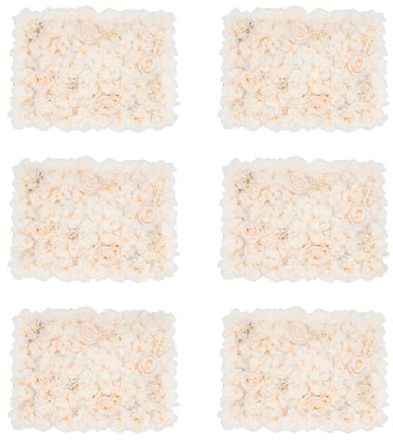6 Stück Künstliche Blumenwand Rosenwand Hintergrund HochzeitKunstblumen Panel DIY, für Hochzeit Party Heimdekoration Gärten Wohnzimmern, Balkonen, Hintergründen Hochzeitsfotos Dekor, 40x60cm