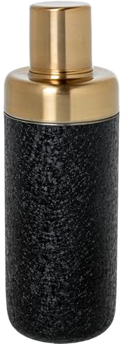 COCTELERA 550ML ACERO INOX. ORO MATE, CUBIERTA NEGRA_°7,5X23CM