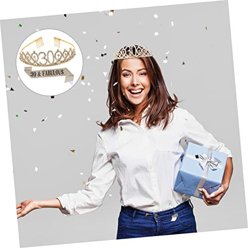 Ipetboom 1satz Teilen Goldene Geburtstagskrone Und Schärpe Dekorationsset Für Unvergessliche Partys Kombination Für Geburtstag Hochwertige Verarbeitung Und Langlebige Materialien