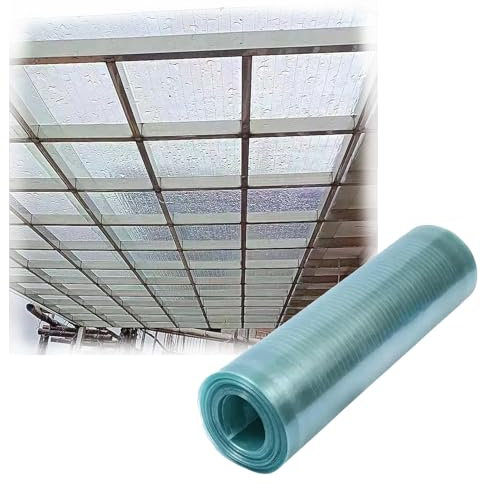 Plaques de toiture transparentes en polycarbonate, plaque massive en fibre de verre anti-UV pour serres, balcons, fenêtres, facile à couper, 0,5 x 1 m (1,6 x 3,3 pieds)