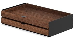 Oakywood – Grand Tiroir Modulaire – Organisateur de Bureau en Bois Massif avec Tiroirs – Rangement pour Documents et Accessoires – Idéal pour Le Bureau à Domicile – Noyer Noir – Duel