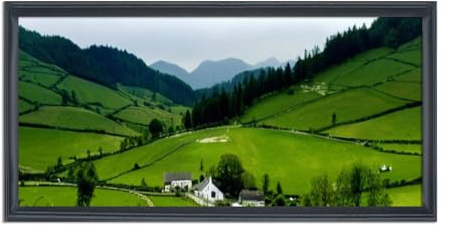 ASXBMIJO 15x31 inch Picture Frame Solid Wood Black Panoramic Photo Frame,Suitable for Poster/Painting/Group Photo/Puzzle (A23B1531)